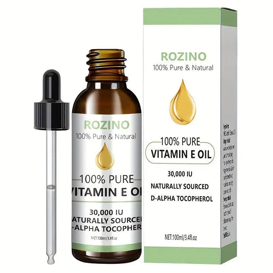 Rozino 100% Pure Natural Vitamin E Oil - Safe & Sustainable Formula Serums Skin Repair body oil lemon balm jojoba oil levanta batana oil dry body oil curly hair oil treatment