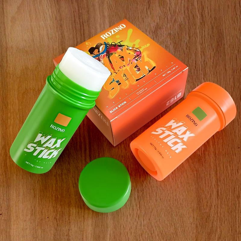 ROZINO 2PCS Hair Wax Stick with Coconut Oil Non-Greasy Styling Wax Hair Pomade Stick for Flyaways & Edge Frizz Hair Care