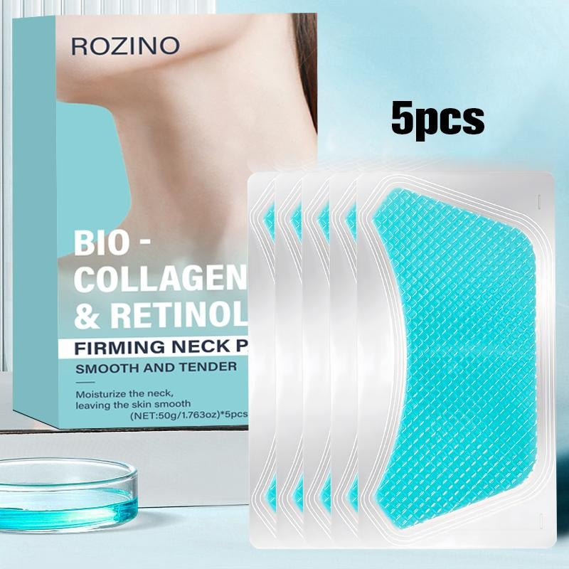 Rozino Bio-Collagen & Retinol Firming Neck Patch for Neck Firming and Tightening Anti-Wrinkle Patches to Smooth Skin Invisible Silicone Pads for Wrinkles