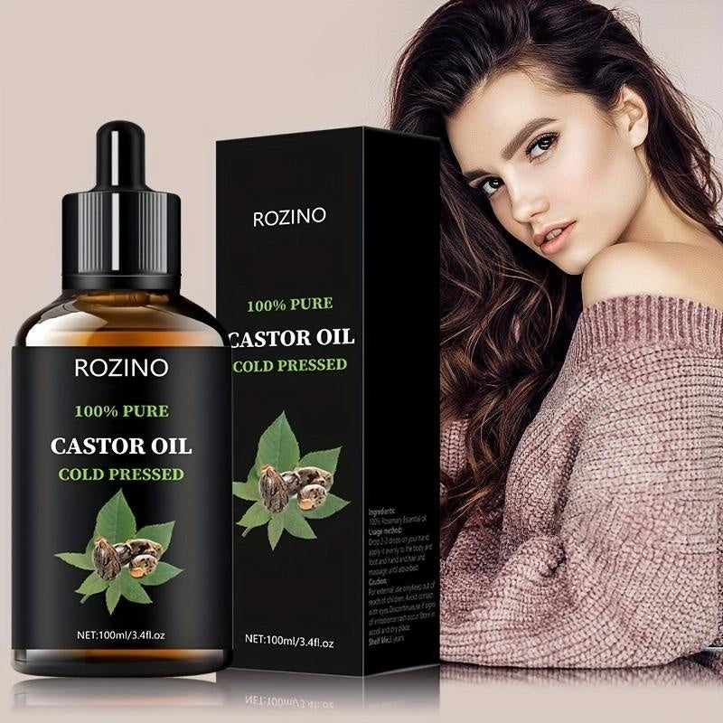 ROZINO Castor Oil: All - in - One Care for Hair, Skin & More! Cold - Pressed & Pure