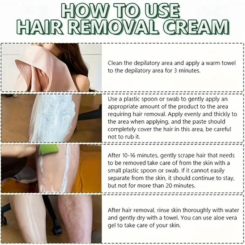 ROZINO Green Tea Hair Removal Cream - Mild & Non-Irritating Formula for Easy Lip Hair Removal Without Black Spots