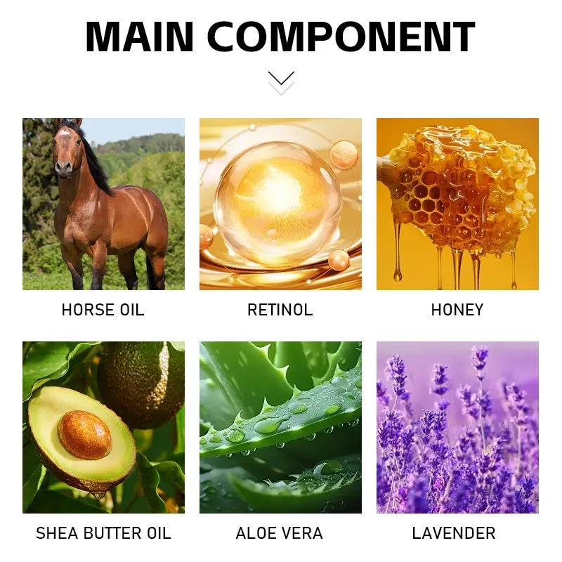 Rozino Horse Oil Joint Cream with Horse Oil, Retinol, Honey, Shea Butter Oil, Aloe Vera, Lavender - Moisturizing, Easy Absorption, Non - Sticky for Joint & Skin Care - 40g/1.411oz