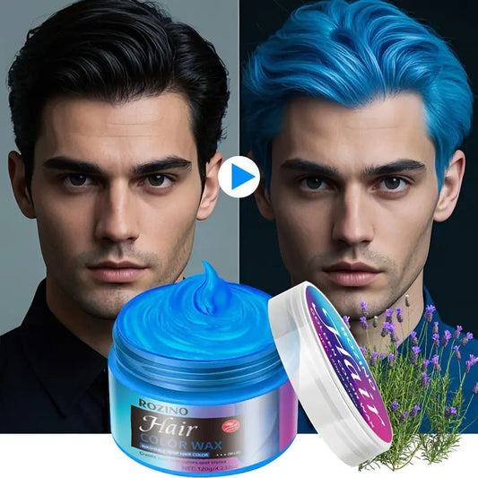 ROZINO One-Touch Blue Hair Wax Easy Color-Changing Define Exclusive Hair Color Haircare Flexible Hair Coloring Option