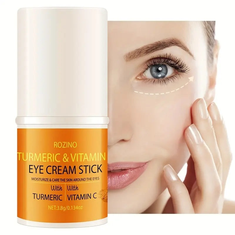 ROZINO Turmeric Eye Cream Stick: 24/7 Hydration + Glow! Advanced Firming & Wrinkle-Reducing, Restores Elasticity, Lifts Contours, Plumps Skin & Fades Fine Lines